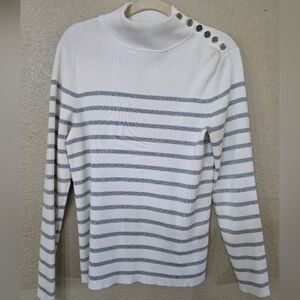 Ralph Lauren Striped Sweater with Button Detail